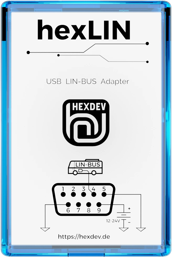 hexLIN USB LIN-BUS adapter, top view