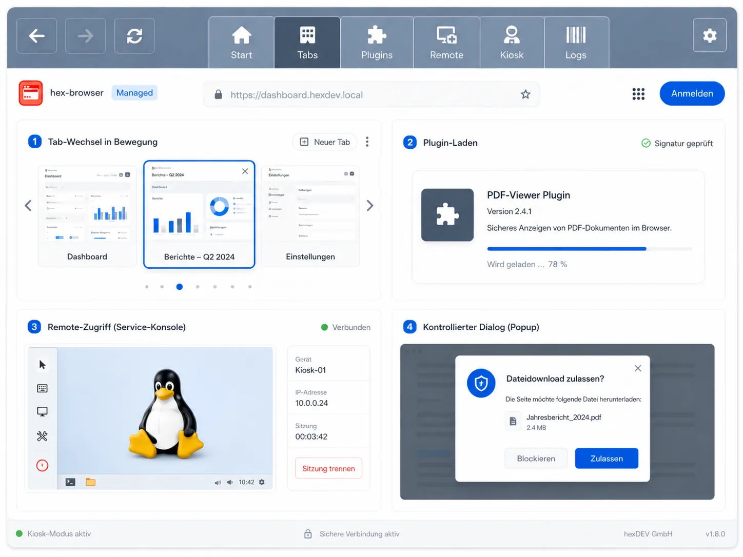 Feature-Screencast im hex-browser