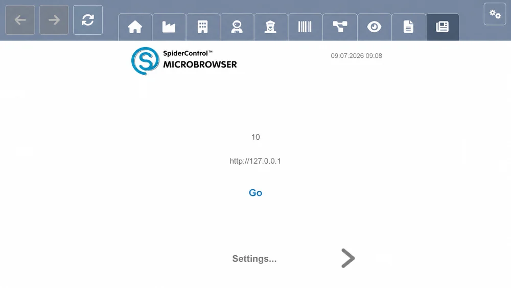 SpiderControl MicroBrowser in hex-browser