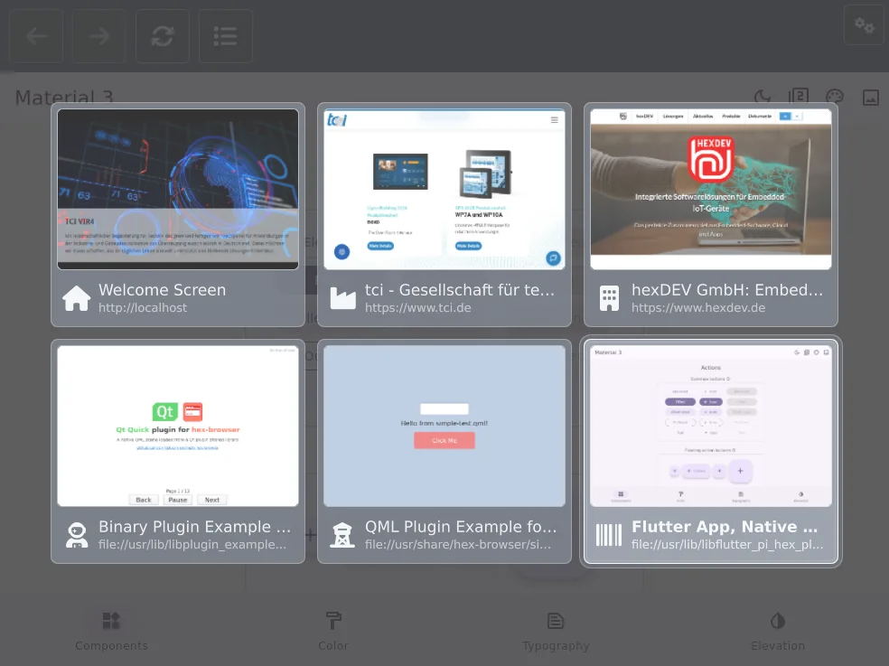 Web-App-Darstellung im hex-browser